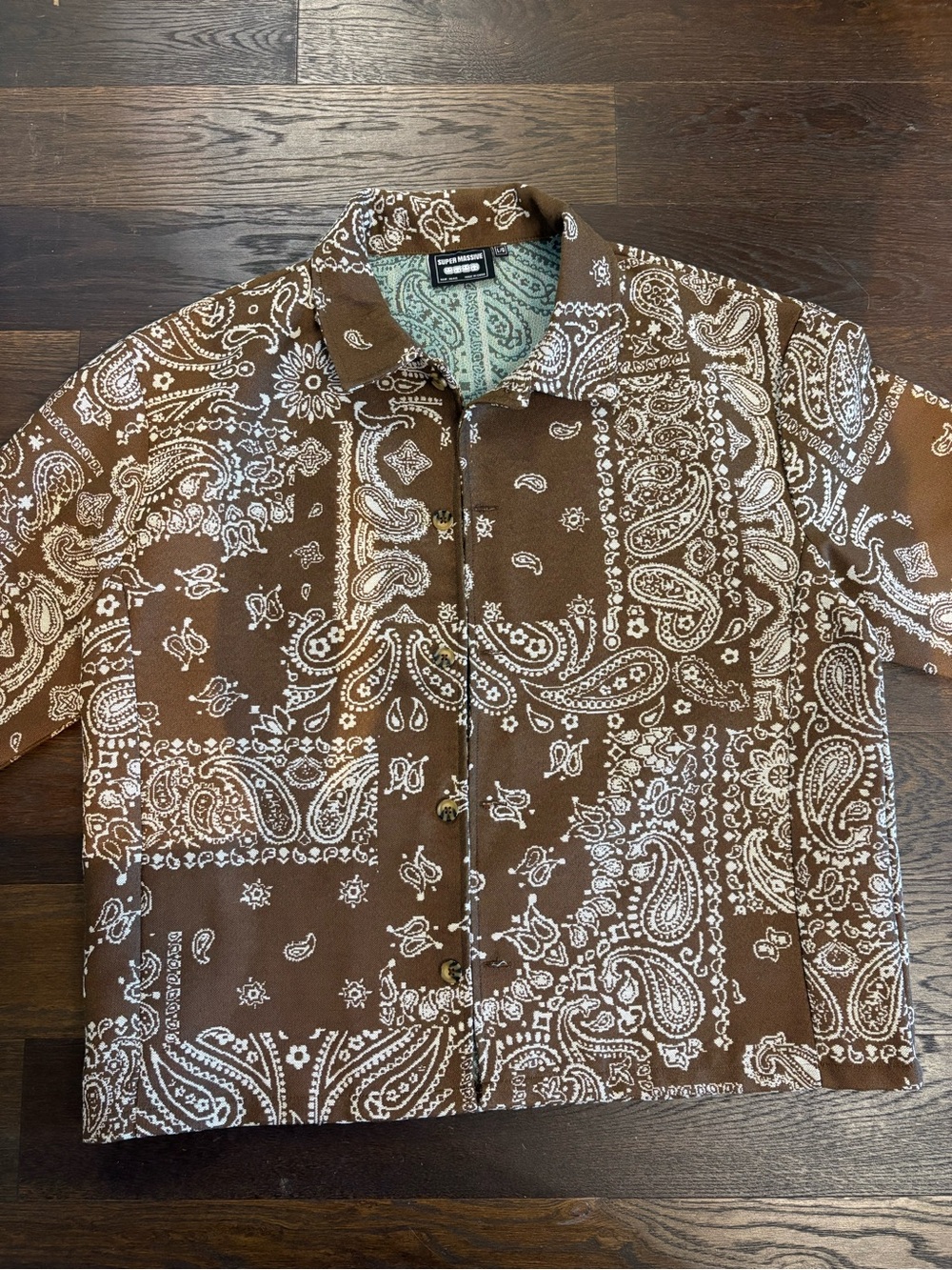 NEW MENS Super Massive Bandana Brown lightweight jacket size large